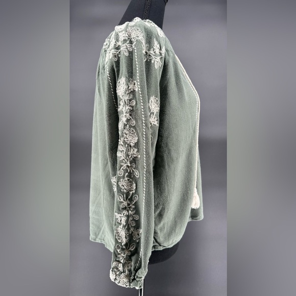 Miss Me Embroidered Green Blouse Size S - Picture 4 of 11